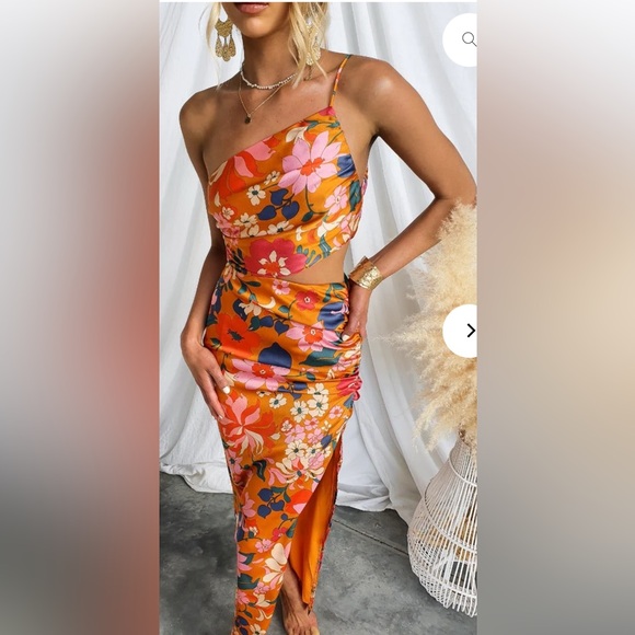 Hello Molly Dresses & Skirts - Hello Molly Orange Floral Skirt Set
